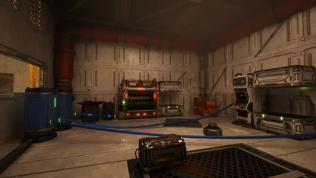 Fabrication machinery inside a base in The Last Caretaker.